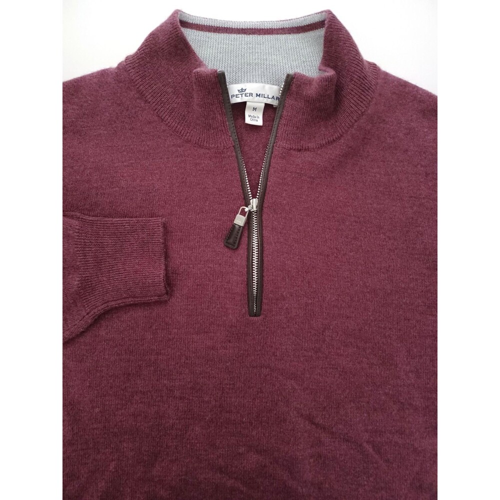 Peter Millar Crown Soft Merino Wool Silk 1/4 Zip Sweater Golf Preppy Classic